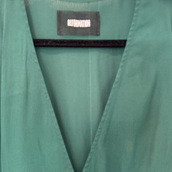 Reformation Green Wrap Dress – Size L – Excellent Condition - Picture 3 of 6